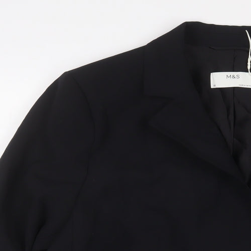 Marks and Spencer Womens Black Jacket Blazer Size 18 Button