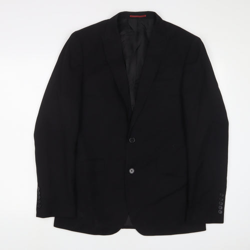 OneSixFive Mens Black Polyester Jacket Suit Jacket Size 40 Regular
