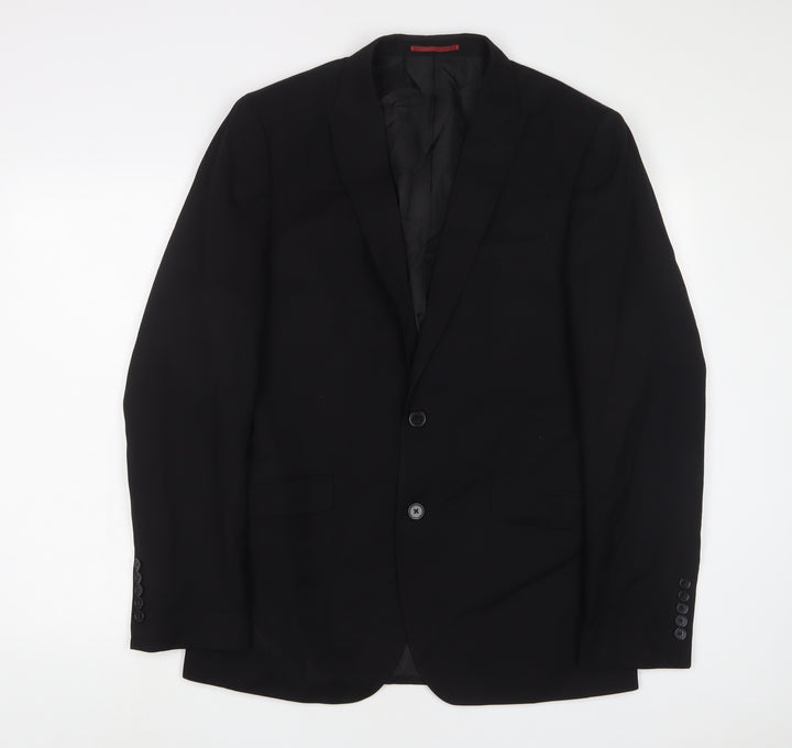 OneSixFive Mens Black Polyester Jacket Suit Jacket Size 40 Regular