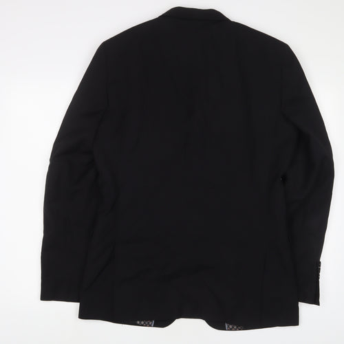 OneSixFive Mens Black Polyester Jacket Suit Jacket Size 40 Regular