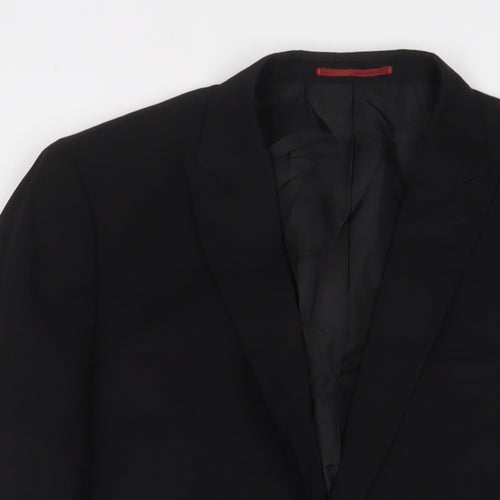 OneSixFive Mens Black Polyester Jacket Suit Jacket Size 40 Regular