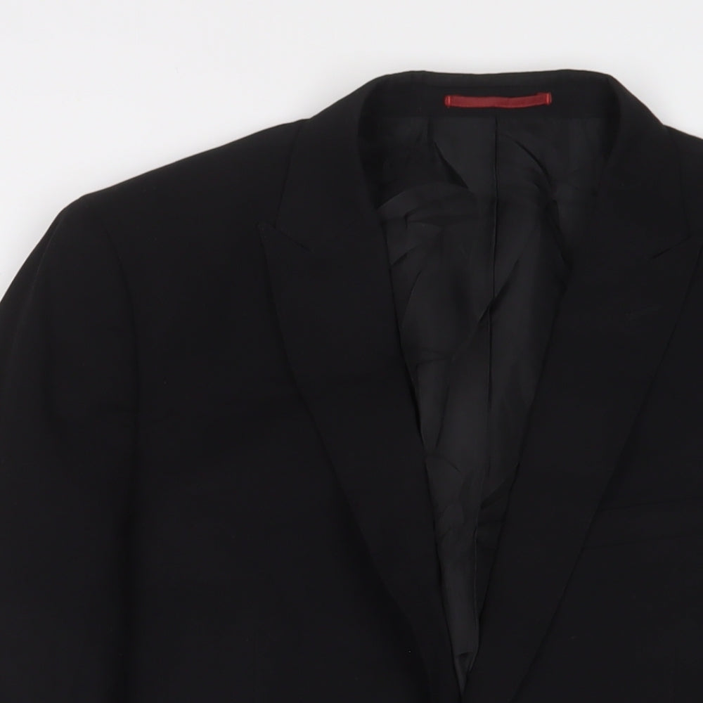 OneSixFive Mens Black Polyester Jacket Suit Jacket Size 40 Regular