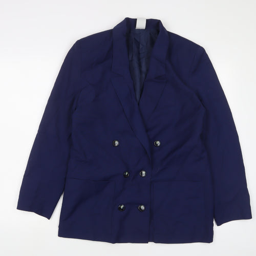 Slimma Womens Blue Jacket Blazer Size 12 Button