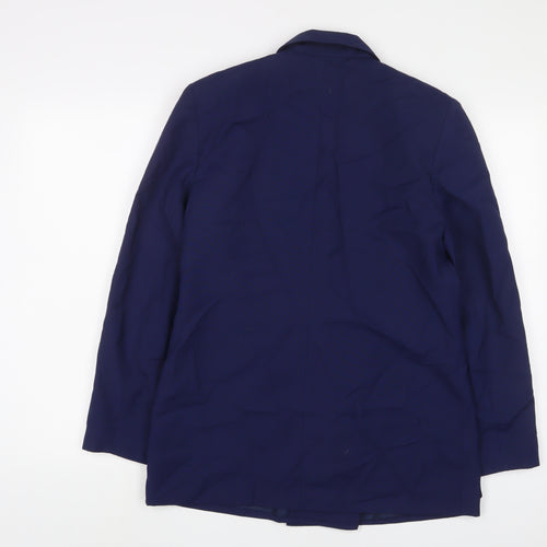 Slimma Womens Blue Jacket Blazer Size 12 Button