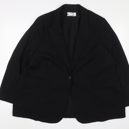 Marks and Spencer Womens Black Jacket Blazer Size 24 Button