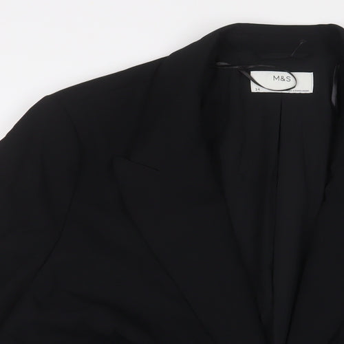 Marks and Spencer Womens Black Jacket Blazer Size 24 Button