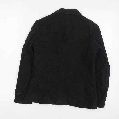 NICOLE FARHI Womens Black Jacket Blazer Size 8 Button