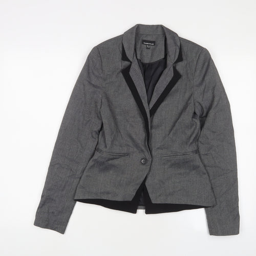 Warehouse Womens Grey Jacket Blazer Size 6 Button