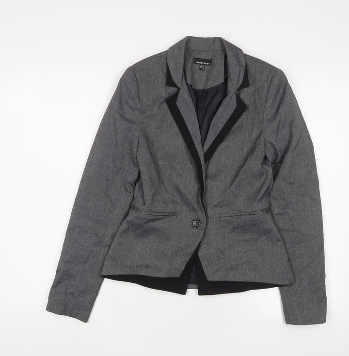 Warehouse Womens Grey Jacket Blazer Size 6 Button