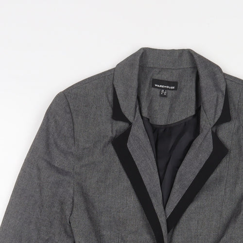 Warehouse Womens Grey Jacket Blazer Size 6 Button