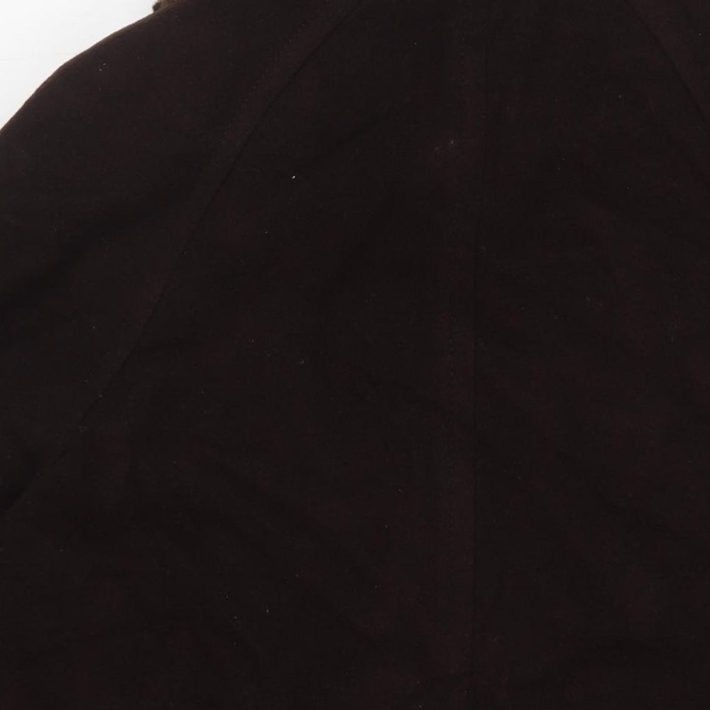Windsmoor Womens Brown Overcoat Coat Size 16 Button - Fur trim