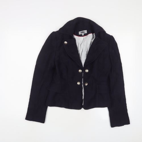 Marks and Spencer Womens Blue Jacket Blazer Size 10 Hook & Eye