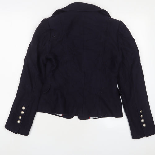 Marks and Spencer Womens Blue Jacket Blazer Size 10 Hook & Eye