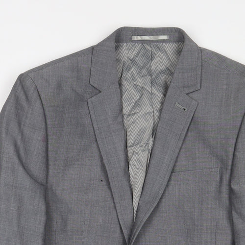 NEXT Mens Grey Wool Jacket Suit Jacket Size 36 Regular