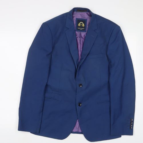 Marc Darcy Mens Blue Polyester Jacket Suit Jacket Size 40 Regular