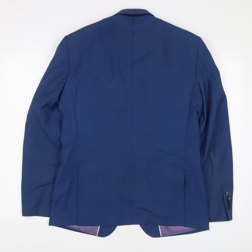 Marc Darcy Mens Blue Polyester Jacket Suit Jacket Size 40 Regular