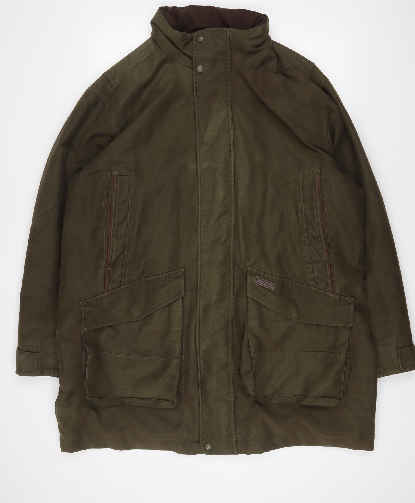 Aigle Mens Green Jacket Coat Size 2XL Zip - Pockets