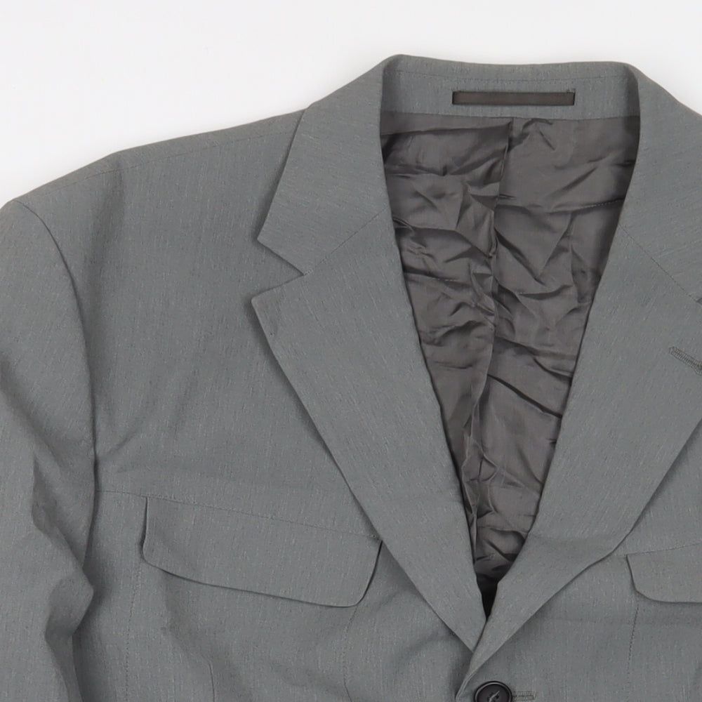 C&A Mens Grey Polyester Jacket Suit Jacket Size 44 Regular