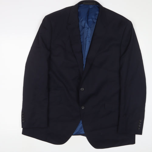 Autograph Mens Blue Wool Jacket Suit Jacket Size 46 Regular