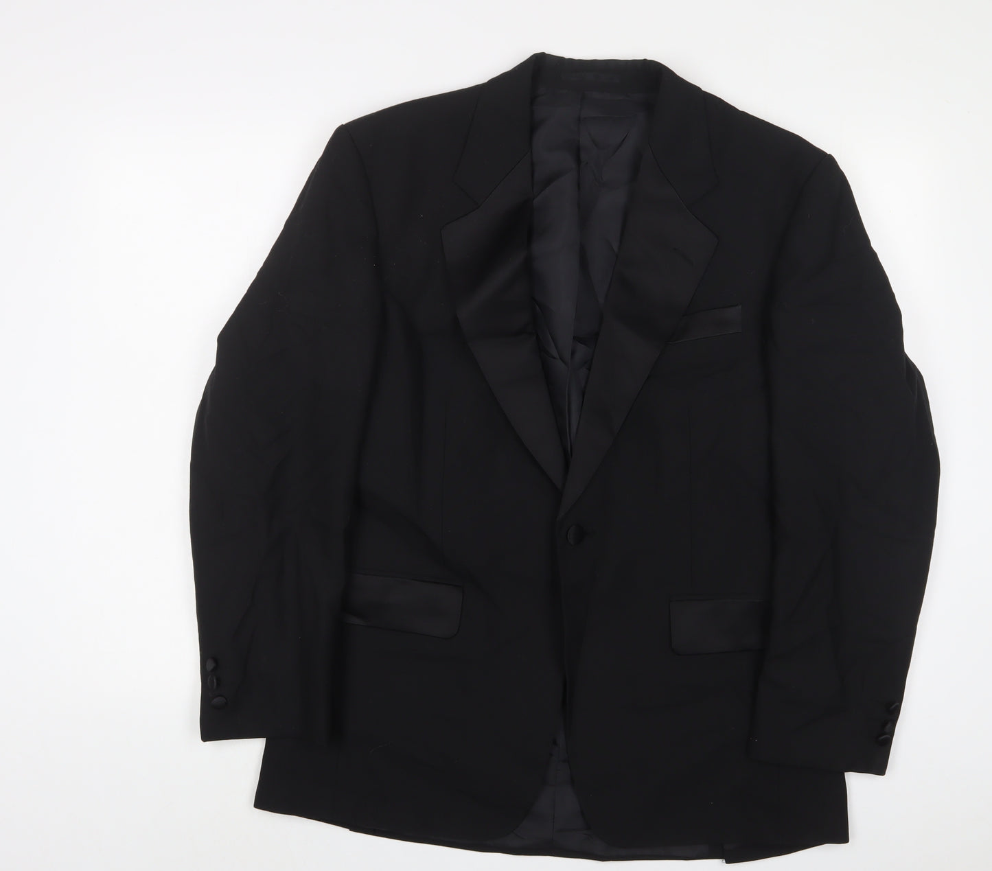 Greenwoods Mens Black Wool Jacket Suit Jacket Size 38 Regular