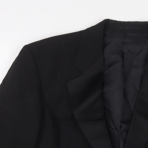 Greenwoods Mens Black Wool Jacket Suit Jacket Size 38 Regular