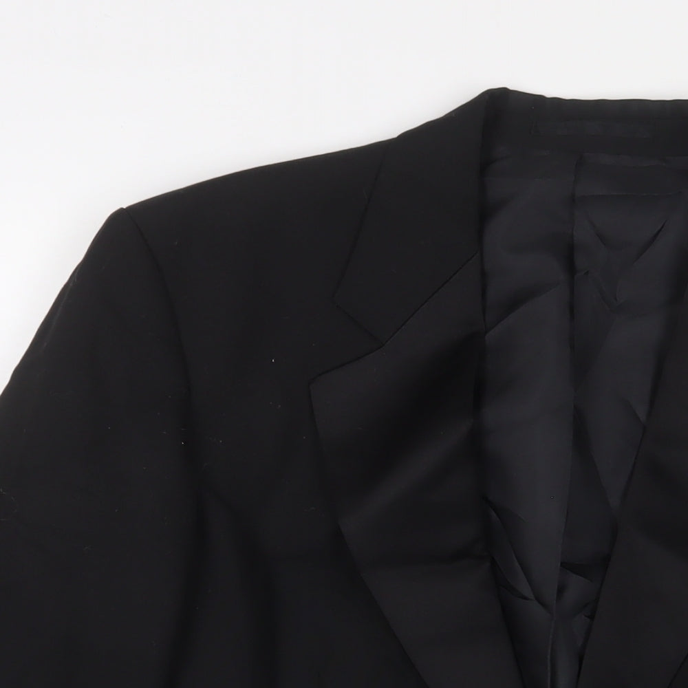 Greenwoods Mens Black Wool Jacket Suit Jacket Size 38 Regular