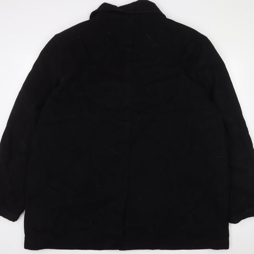 Cotton Traders Womens Black Jacket Coat Size 4XL Button
