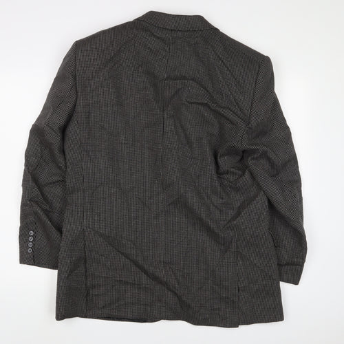 Greensmith & Sons Mens Black Herringbone Wool Jacket Suit Jacket Size 42 Regular - Shoulder Pads