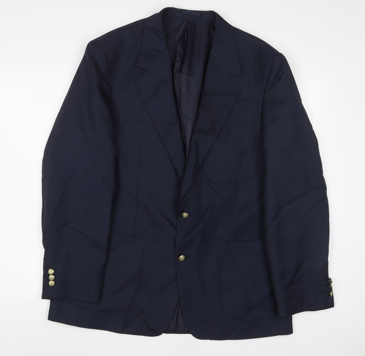Chums Mens Blue Polyester Jacket Suit Jacket Size 42 Regular