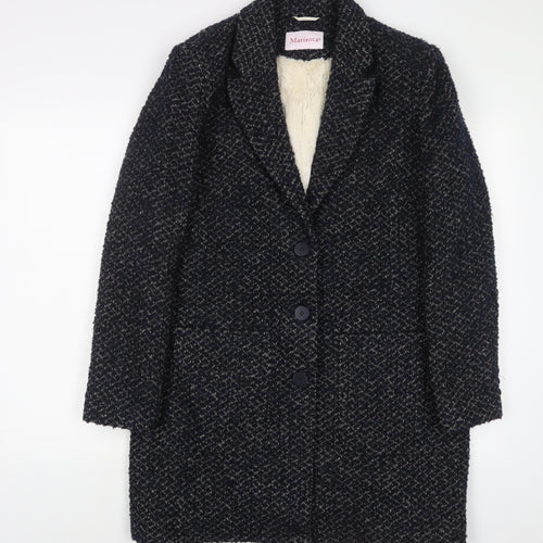 MARISOTA Womens Blue Overcoat Coat Size 12 Button