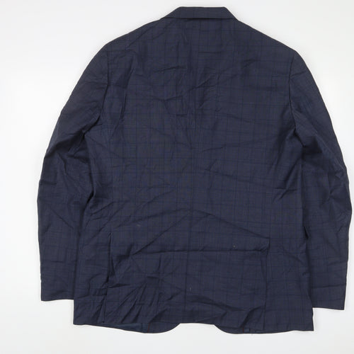 Mango Mens Blue Polyester Jacket Suit Jacket Size 44 Regular