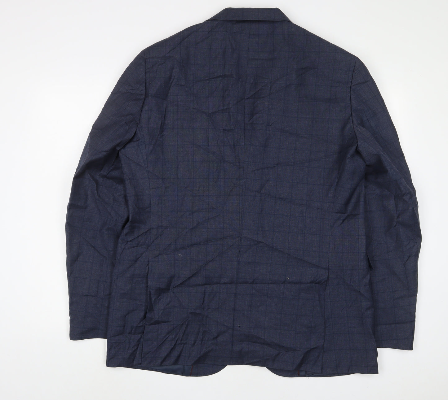 Mango Mens Blue Polyester Jacket Suit Jacket Size 44 Regular