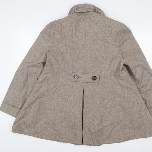 Dorothy Perkins Womens Beige Overcoat Coat Size 14 Button