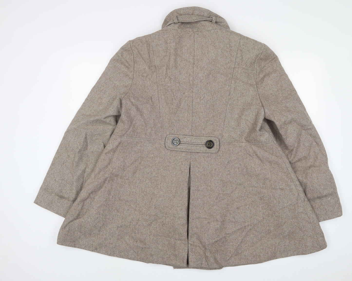 Dorothy Perkins Womens Beige Overcoat Coat Size 14 Button
