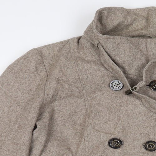 Dorothy Perkins Womens Beige Overcoat Coat Size 14 Button