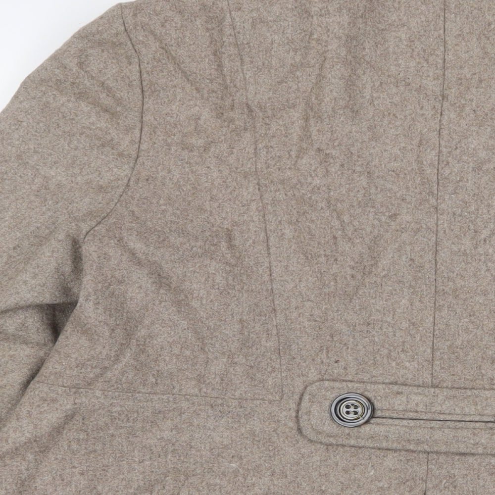 Dorothy Perkins Womens Beige Overcoat Coat Size 14 Button
