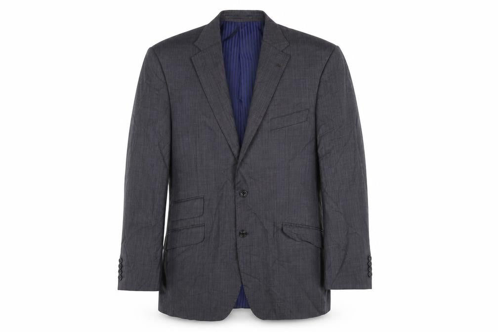 Front view of Marks & Spencer men’s grey wool jacket suit jacket, size 42, regular