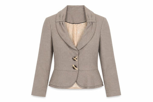 Front view of Next women’s brown jacket blazer, size UK 10, button