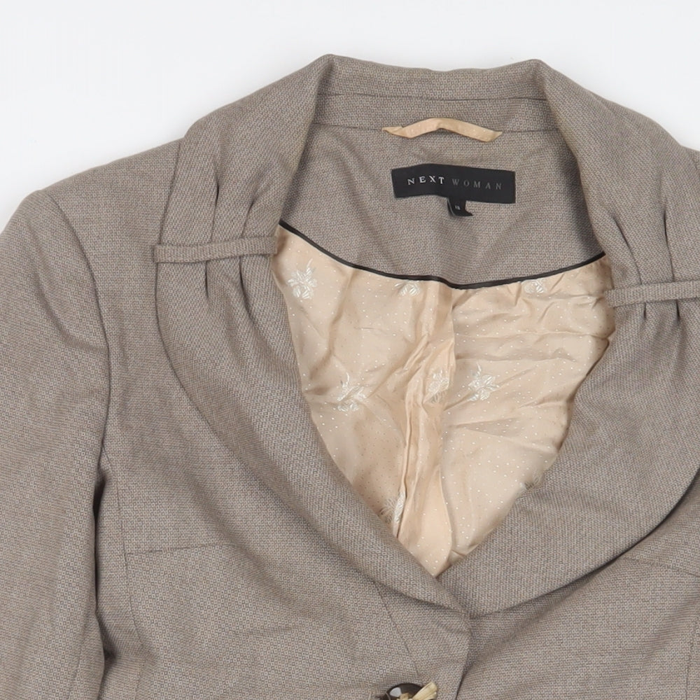 NEXT Womens Brown Jacket Blazer Size 10 Button