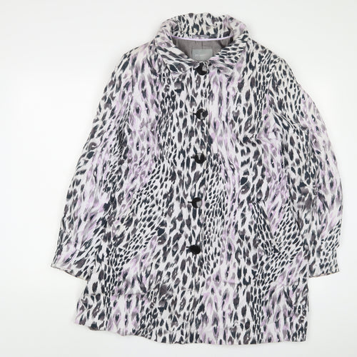 Per Una Womens Purple Animal Print Jacket Size 14 Button