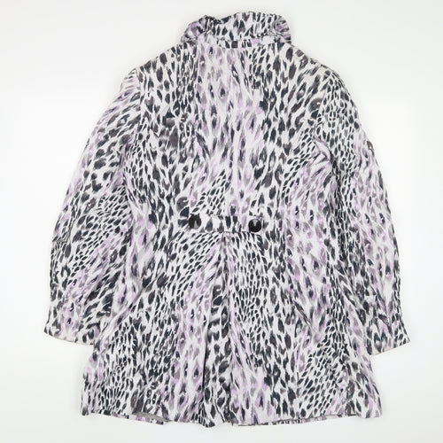 Per Una Womens Purple Animal Print Jacket Size 14 Button