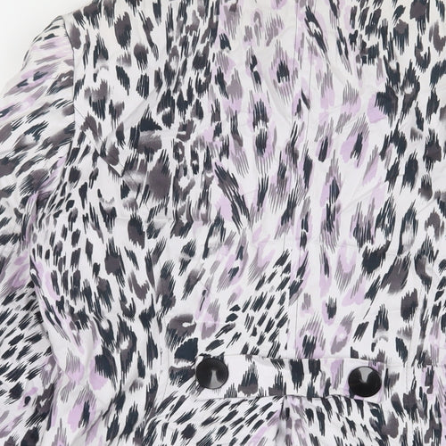 Per Una Womens Purple Animal Print Jacket Size 14 Button