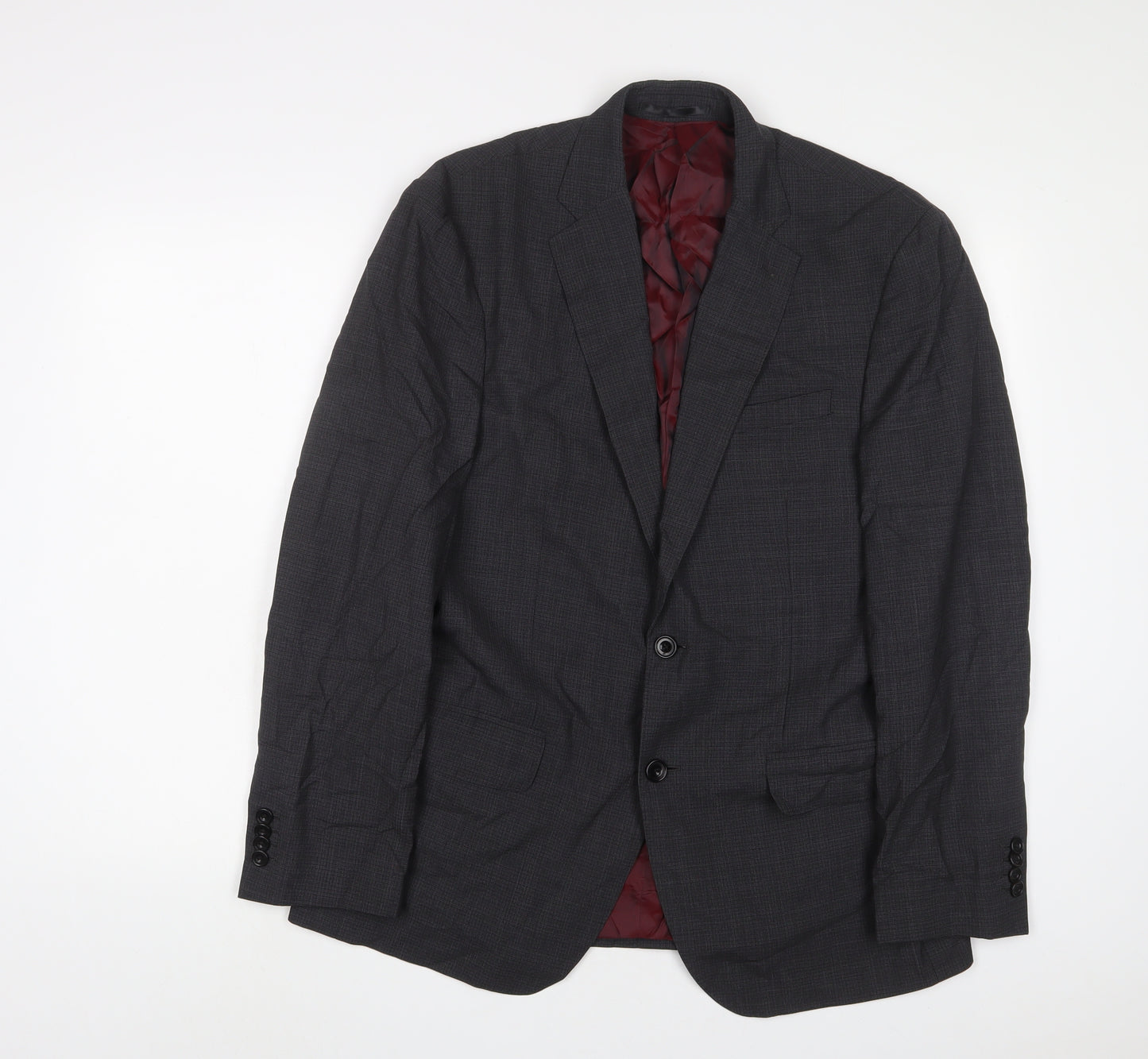 T.M.Lewin Mens Grey Wool Jacket Suit Jacket Size 40 Regular