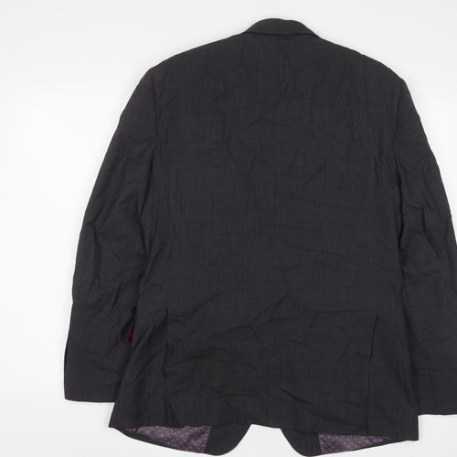 T.M.Lewin Mens Grey Wool Jacket Suit Jacket Size 40 Regular