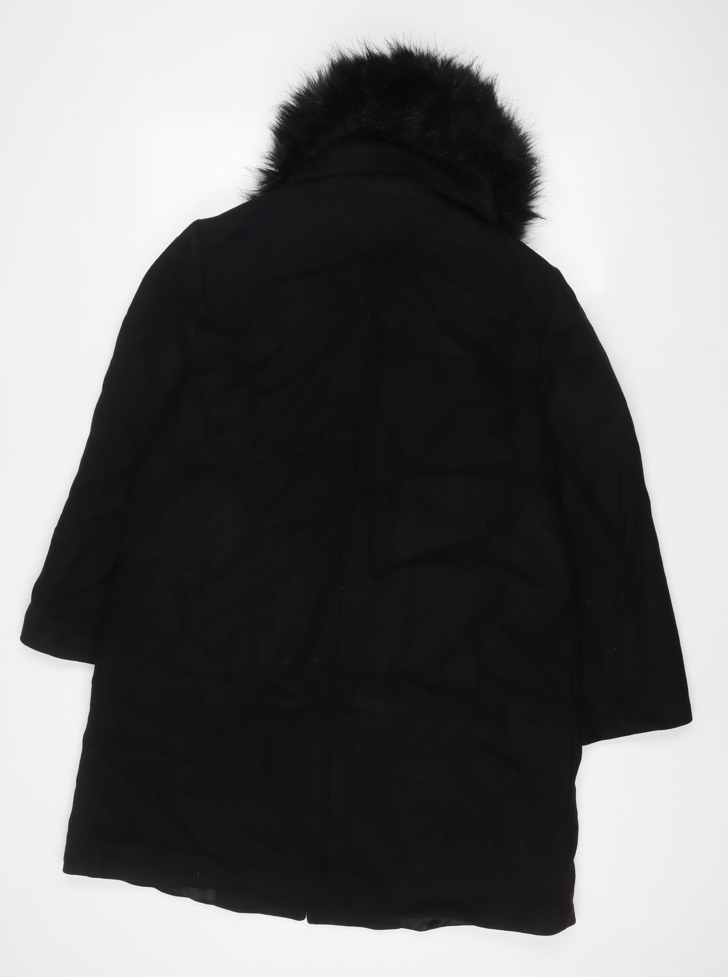 Zara Womens Black Jacket Coat Size XL Button