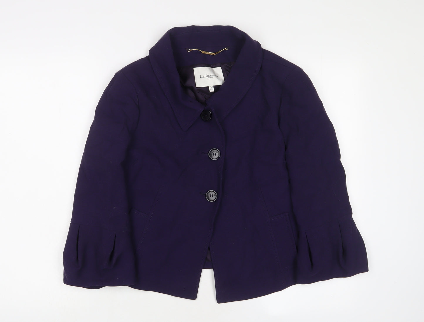L.K. Bennett Womens Purple Jacket Blazer Size 14 Button