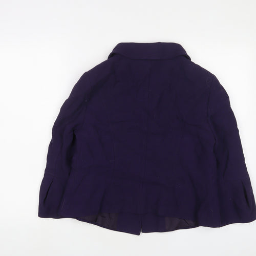 L.K. Bennett Womens Purple Jacket Blazer Size 14 Button