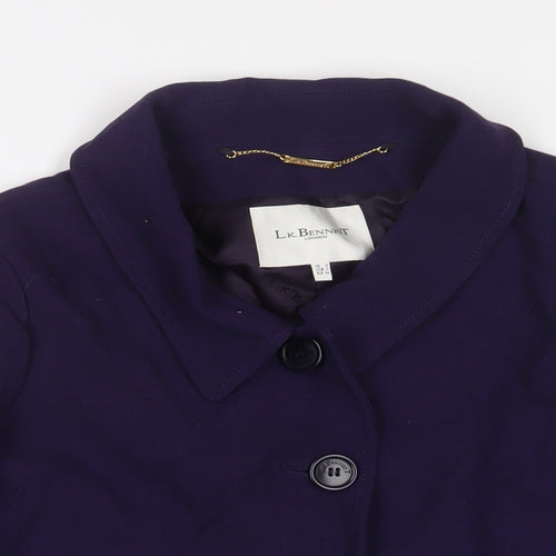 L.K. Bennett Womens Purple Jacket Blazer Size 14 Button