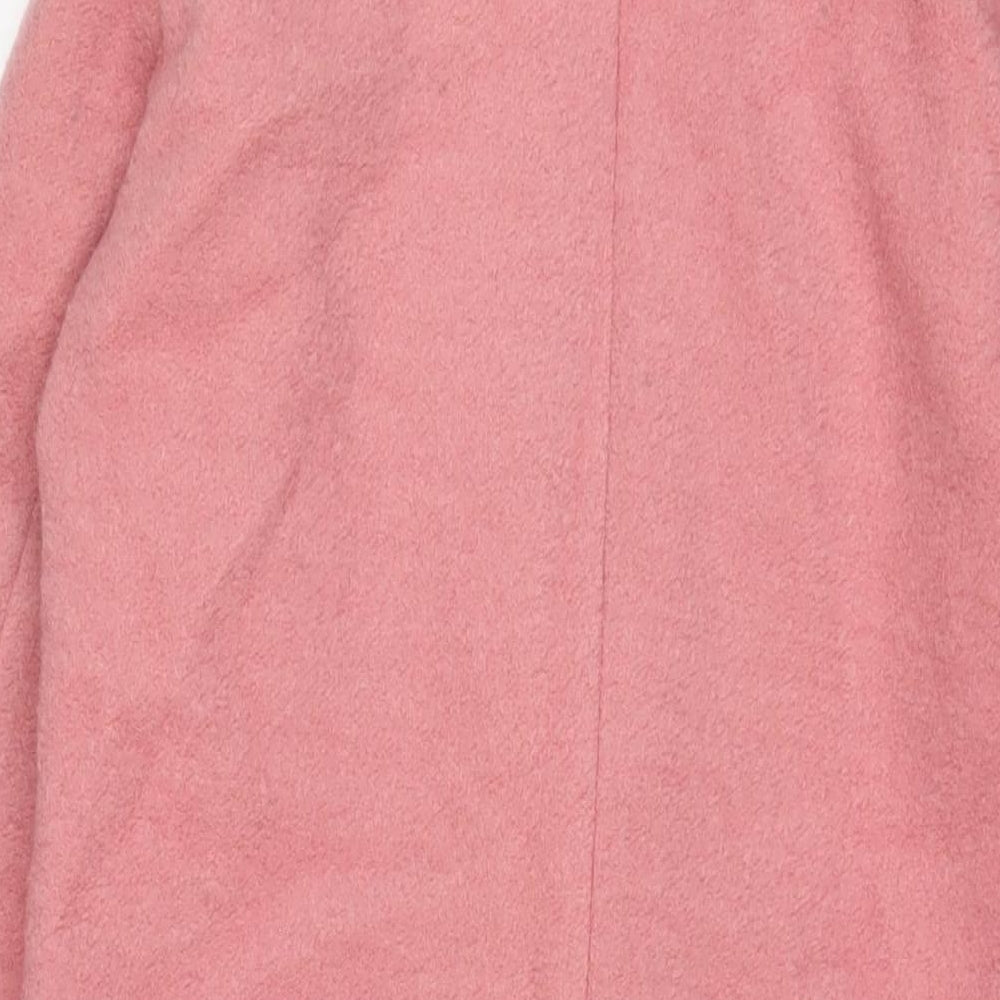 NEXT Womens Pink Overcoat Coat Size 10 Button