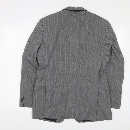 St Michael Mens Grey Plaid Polyester Jacket Suit Jacket Size 38 Regular